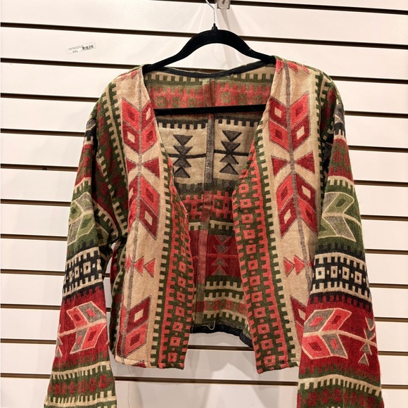 Colorful Geometric Pattern Cardigan - Picture 12 of 13
